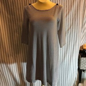 J. Crew Super soft black & white t-shirt dress - M